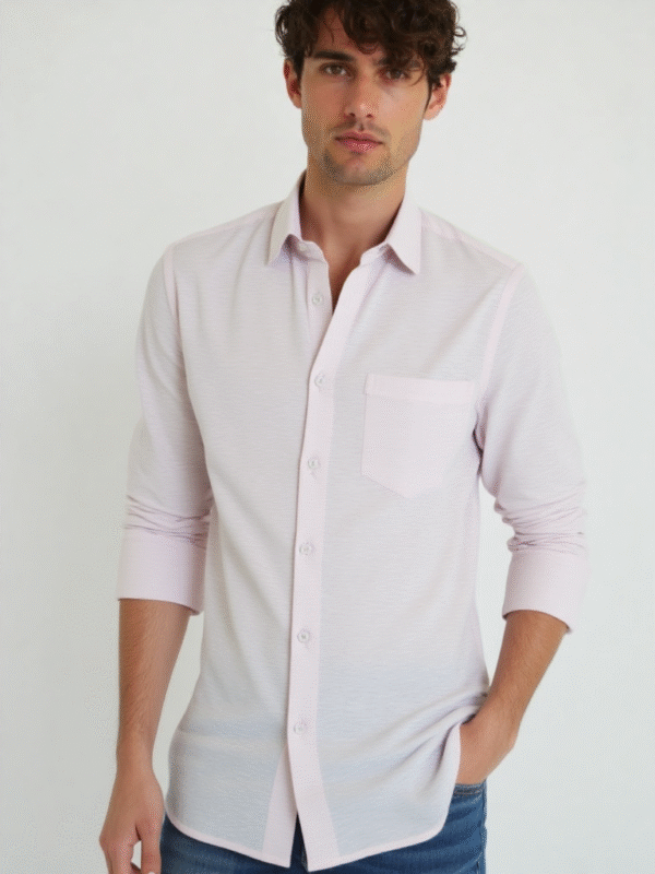 Full Sleeves Baby Pink Premium Shirt