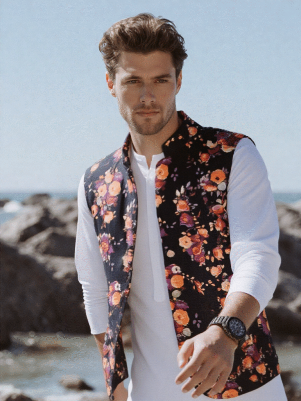 Eye-catching floral printed jacket