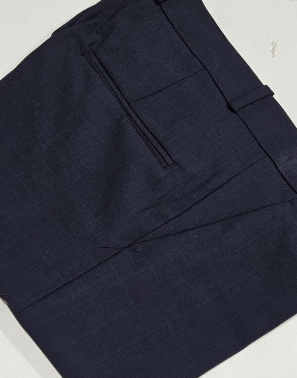 Premium 4-Way Lycra Navy checks Formal slim fit Trousers